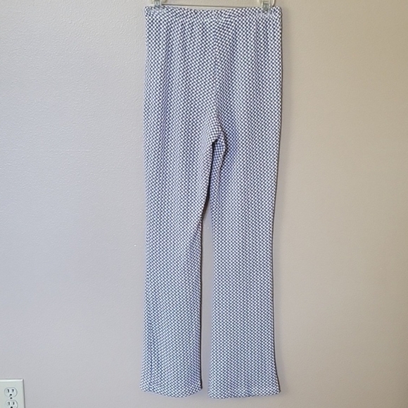 Altar'd State Womens Navy Gingham Puff Sleeve Flare Pant Two Piece Set - Size XS - Picture 10 of 13